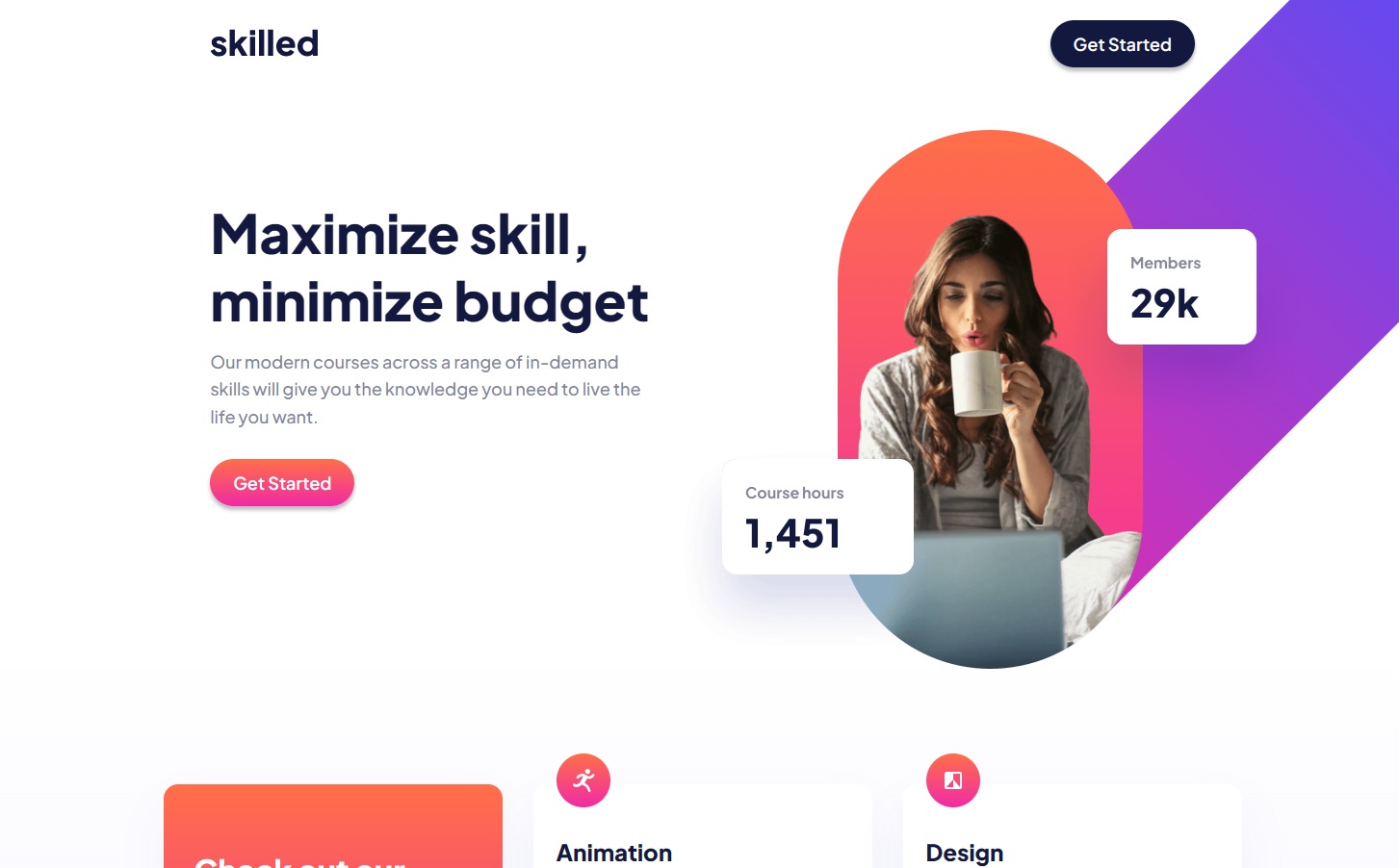Skilled e-learning Landing Page